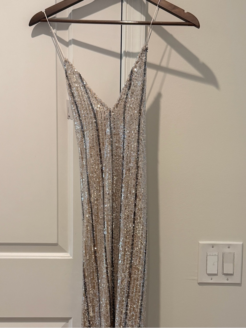 Zara Sequined V-Neck Slip Dress